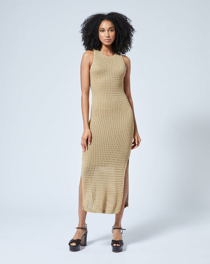 Lurex Sleeveless Sweater Dress