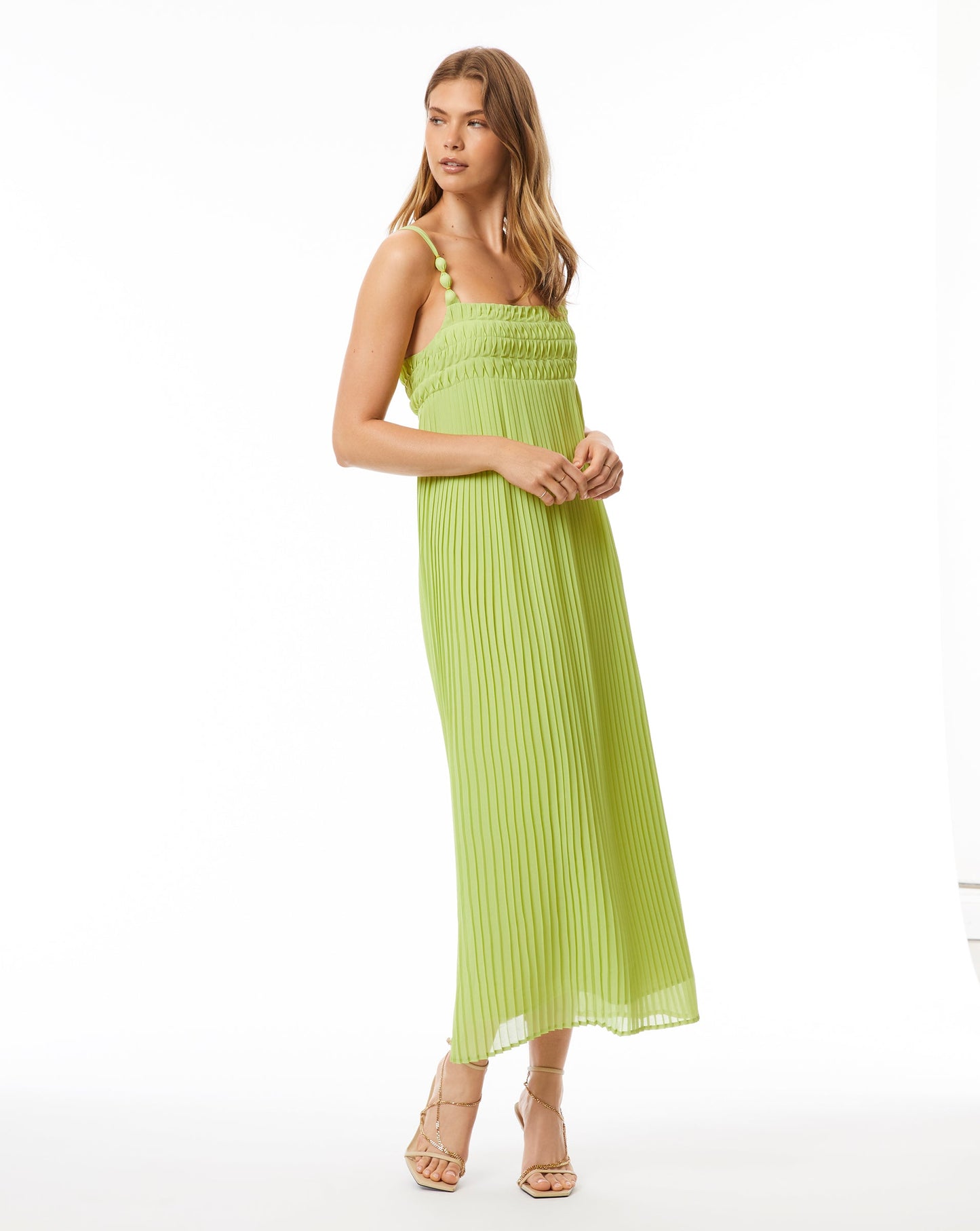 Pleated Column Maxi Dress