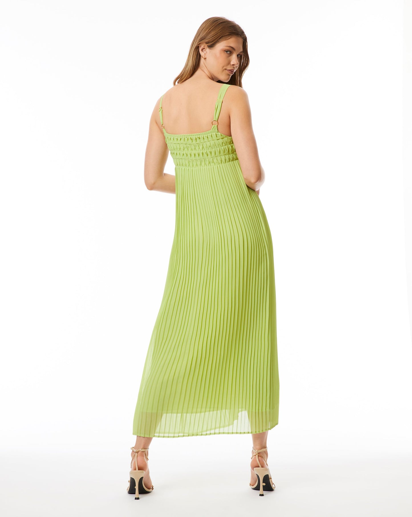 Pleated Column Maxi Dress