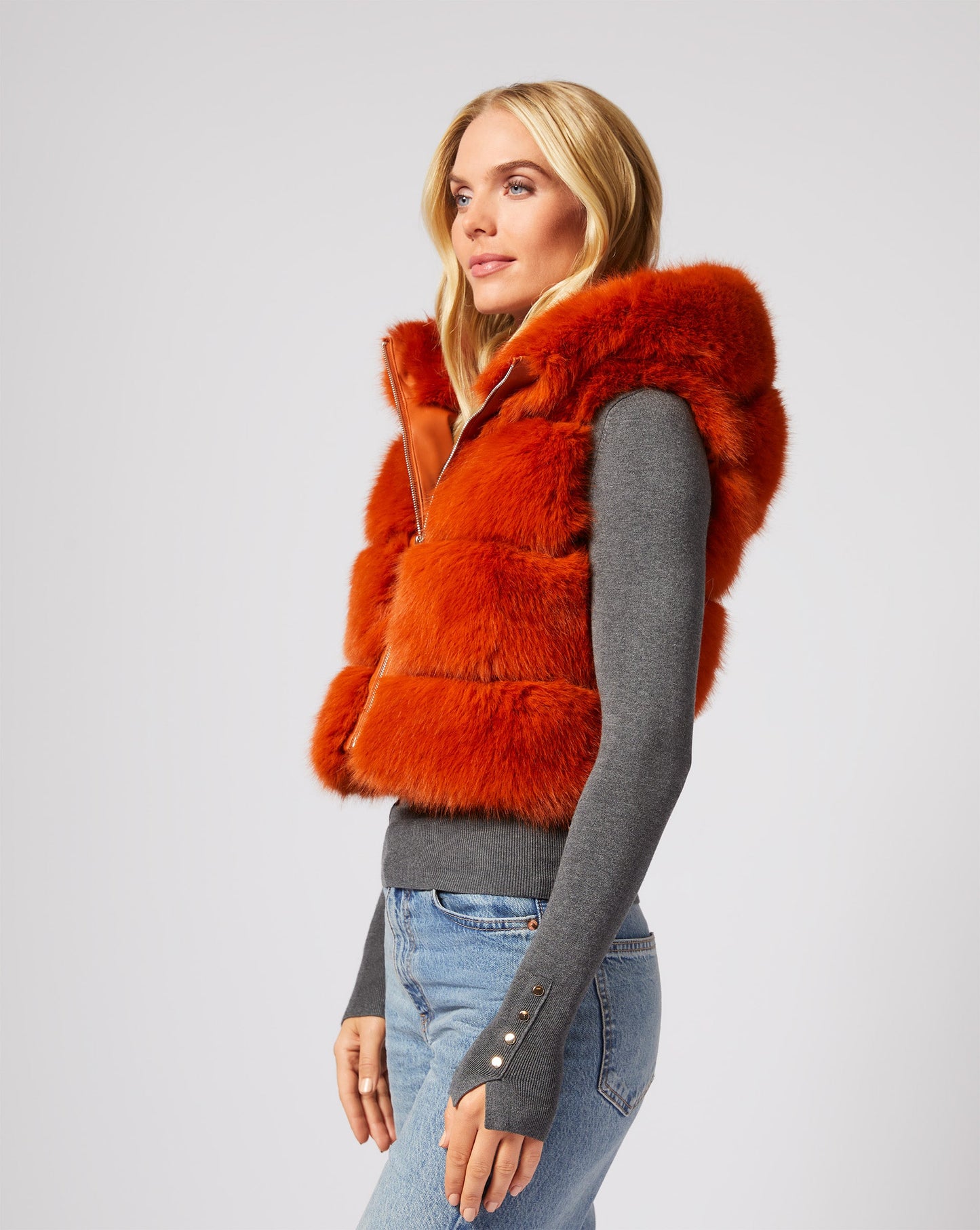 Hooded Fox Faux Fur Vest