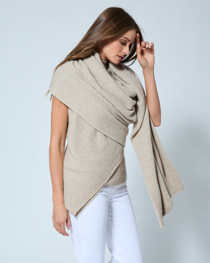 Cashmere Wrap Scarf Vest