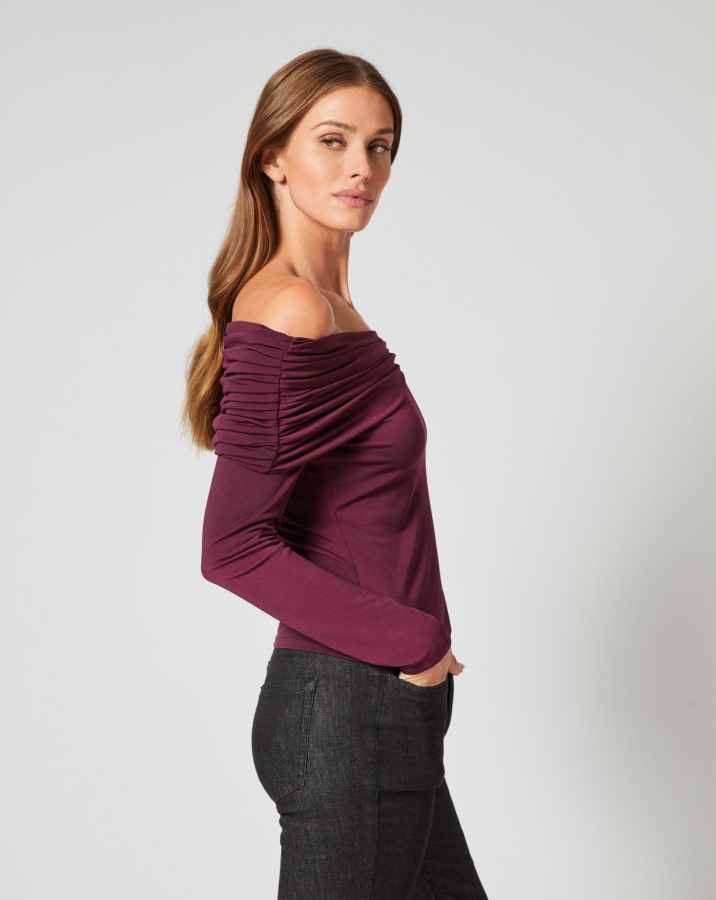 Draped One-Shoulder Top