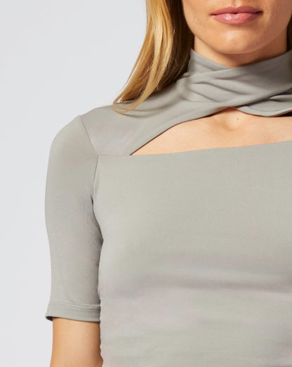 Cutout Mock Neck Top